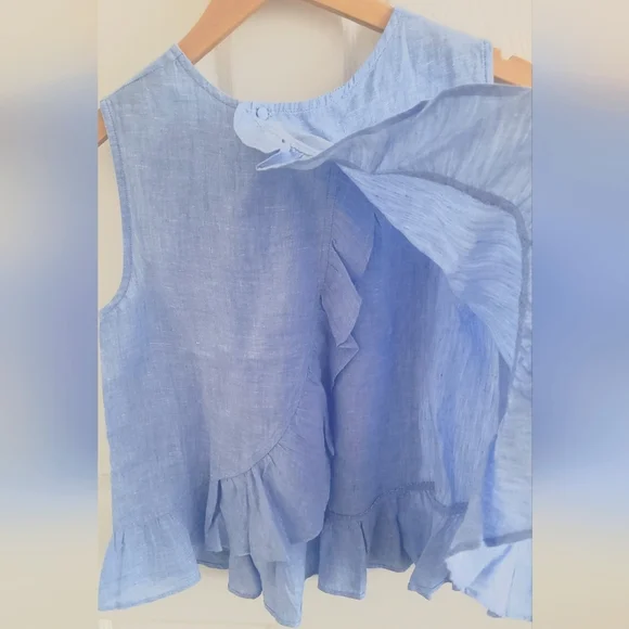 NWT Vineyard Vines Linen Ruffle Top, size S - Picture 4 of 12